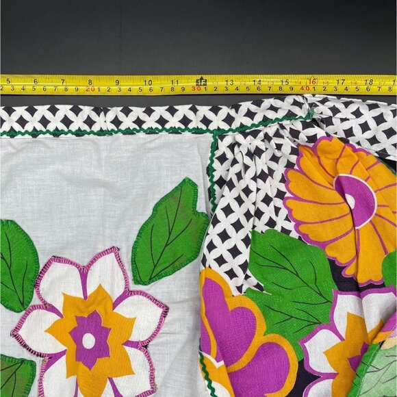 Vintage Apron Pot Holders Set Handmade Flower Power Pink Black White Floral - Picture 10 of 10